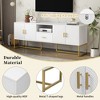 69"W TV Stand TV Console Entertainment Center Media Console with 1 Drawer, 2 Cabinets, and Anti-tip Device for TVs Up to 70", White/Black-ModernLuxe - 4 of 4