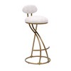 MAYEERTY Upholstered Counter Height Barstools Set of 2 - PU Leather, Footrest, Kitchen Island (Black) - 4 of 4
