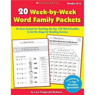 20 Week-By-Week Word Family Packets - (Teaching Resources) by  Lisa McKeon (Paperback)