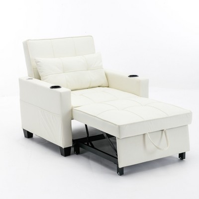 NicBex Modern Pull Out Sofa Bed Convertible Single Sofa Chair with Adjustable Back and USB Port for Living Room