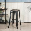 Nordlys Set of 4 Gray Metal and Wood Chairs Exotic Boho Dining Room - 2 of 4