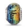 Black Bow Jewelry Orange Dichroic Glass Sterling Silver St Maarten Palm Tree Bead Charm - 3 of 4