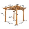 Christopher Knight Home Thayer Outdoor 10' x 10' Acacia Wood Pergola, Teak - 3 of 4