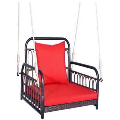 31.50 "Patio Rattan Porch Swing Hammock Chair with Seat Cushion