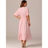 Seta T Women's Boho Ruffle Short Sleeve V Neck Swiss Dots Tiered Midi Dress - 4 of 4