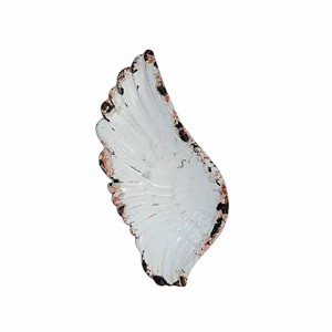 Slickblue Angel Wing Tray, Rustic White or Black Pewter Jewelry and Coin Holder for Nightstand or Dresser - 1 of 3