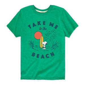 Boys' - Peanuts - Take Me To The Beach Short Sleeve Graphic T-Shirt - 1 of 4
