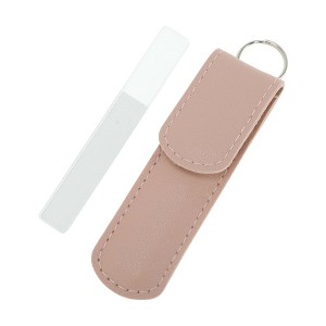 Unique Bargains Glass Multifunctional Nail File Manicure Tool with Leather Pouch 1 Set - 1 of 4