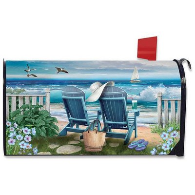 Briarwood Lane Sunset Lighthouse Summer Large Nautical Mailbox Cover, Oversized