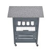 Syemin Kitchen Carts and Islands Mobile Rolling Kitchen Island Trolley Serving Cart Mobile Kitchen Storage Islands, Grey, 30"*15.75"*33.4" - 3 of 4