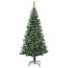 Artificial Pre-lit Christmas Tree Green 94.5" PVC and Metal - 3 of 4