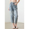 Slickblue Women's High Waist Distressed Barrel Leg Jeans, Zipper Closure, Size S-L, Light Blue Wash - 4 of 4