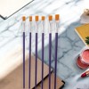 Unique Bargains Flat Brush for Watercolor Nylon Metal Plastic 6 Pcs - 2 of 3