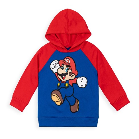 Super Mario Nintendo Toddler Boys Fleece Pullover Hoodie Red blue