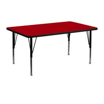 Emma and Oliver 24x48 Rectangle Laminate Adjustable Preschool Activity Table