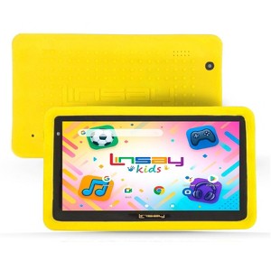 LINSAY 7" Tablet 128GB Storage Kids Yelow Defender Case Android 15 - 1 of 4