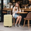 Gulches 20"/24"/28" 3 pcs/set in ABS Spinner Wheel Luggage, Carry on Suitcase, Matching Color, TSA Combination Lock (Light Yellow) - 4 of 4