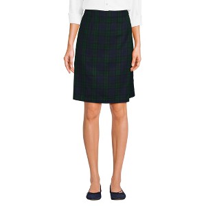 Lands' End School Uniform Women's Plaid  A Line Tab Skort Top of Knee - 1 of 4