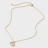 14K Gold Dipped Crystal and Mother of Pearl Circle Spinner Initial Necklace - A New Day™ - 3 of 4