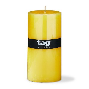tag Color Studio 3X6 Pillar Yellow Smokeless Paraffin Wax Burn Time 85 Hours - 1 of 1