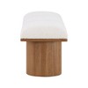 Meridian Furniture,Pavilion Cream Boucle Fabric Bench - 3 of 4