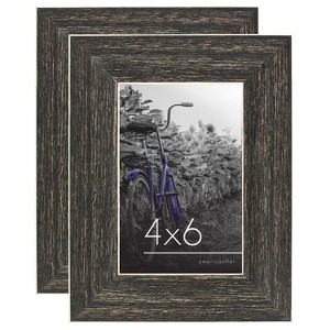 Americanflat Picture Frame in Rustic with Lead Free Polished Glass - Horizontal and Vertical Formats for Wall and Tabletop - 4"x6" - Pack of 2 - 1 of 4