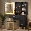 Vanity Desk with Mirror and Lights, Makeup Vanity Desk with Sliding LED Lighted Mirror, Power Outlet - 2 of 4