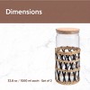 Just Cook 2-Piece Round Glass Canister Set with Pine Wood Lids, 33.8 oz ...