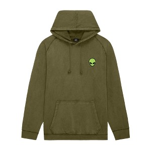 Dalix Alien Embroidery Washed Hoodie Sweatshirt Hoodie Fleece Relaxed Fit Lounge Mens - 1 of 4