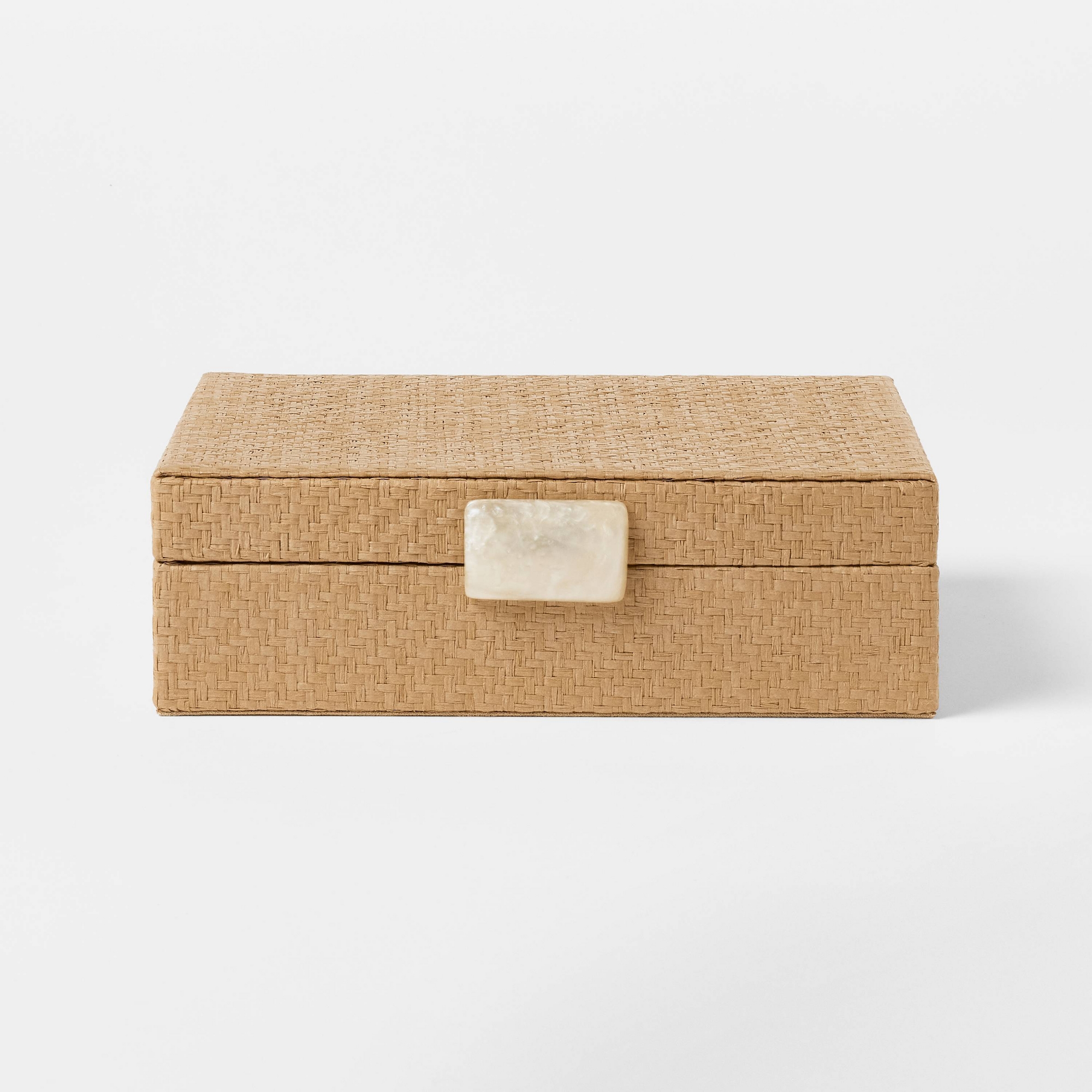 Small Woven Decorative Box Tan - Threshold™ designed with Studio McGee