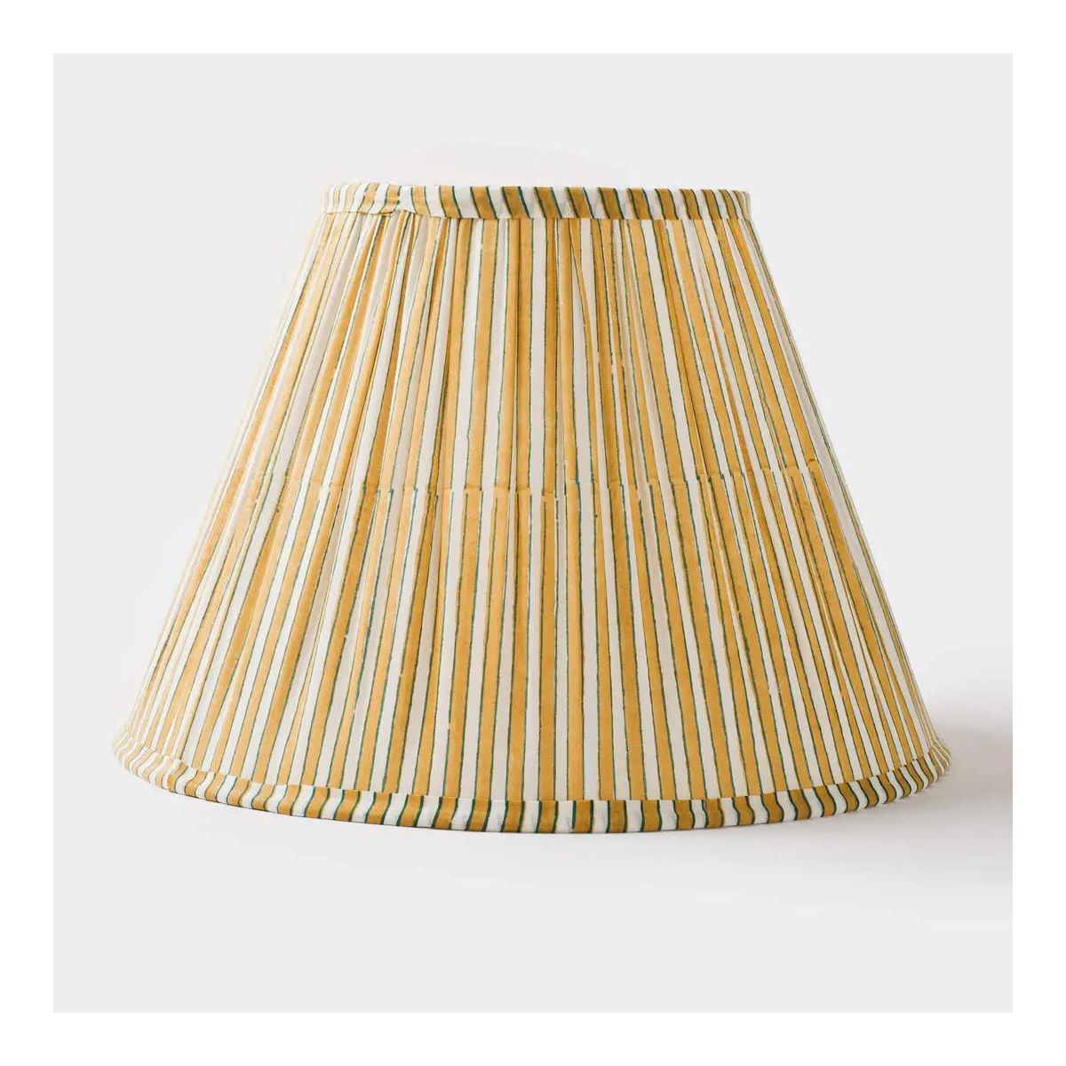 Mela Artisans Candy Stripe Pleated Cotton Lampshade - Yellow & White - thumbnail 3