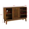 SKRAN 47.3" Sideboard Buffet Cabinet with Storage, Farmhouse Fluted Sideboard with 2 Doors & Solid Wood Feet, Storage Cabinet for Kitchen, Walnut - 3 of 4