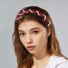 Unique Bargains Women's Velvet Pearl Wave Teeth Hairband 1 Pc - 2 of 4