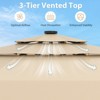 Tangkula 10 FT Solar Patio Umbrella w/ 32 LED Lights 3-Tier Vented Top & Tilt Adjustment - 2 of 4