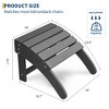 Adirondack Ottoman Footrest for Adirondack Chair, Weatherproof Outdoor Resin Patio Footstool for Pool, Porch, Lawn & Backyard - 3 of 4