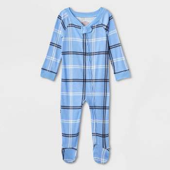 Baby Plaid Matching Family Footed Pajama - Wondershop™ Blue