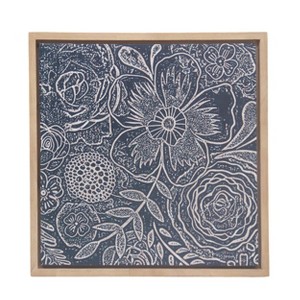 VIP Wood 15 in. Blue Floral Canvas Wall Frame - 1 of 2