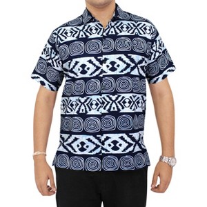 LA LEELA Men's Hawaiian Funny Beach Shirts Casual Short Sleeve Shirts Button Down Shirt Men - 1 of 3