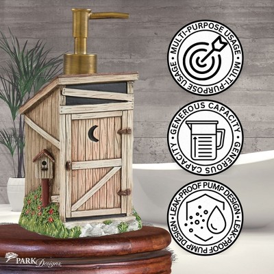 Rustic Beige Resin Outhouse Soap and Lotion Dispenser
