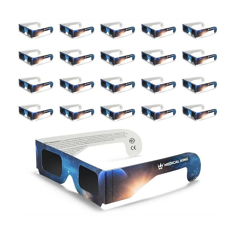 Solar Eclipse Glasses - Solar Filters Glasses with Solar Safe Filter Technology - CE and ISO Certified 2024 20-Pack MedicalKingUsa, 1 of 8