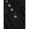 Women's Tiered Denim Maxi Skirt - High Waisted Button Down Long Jean Skirt Black - 2 of 4