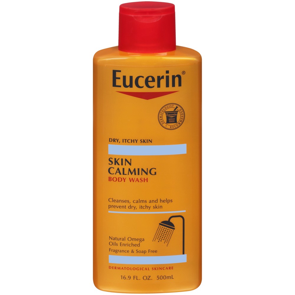 Photos - Shower Gel Eucerin Skin Calming Body Wash for Dry Itchy Skin - Unscented - 16.9 fl oz 