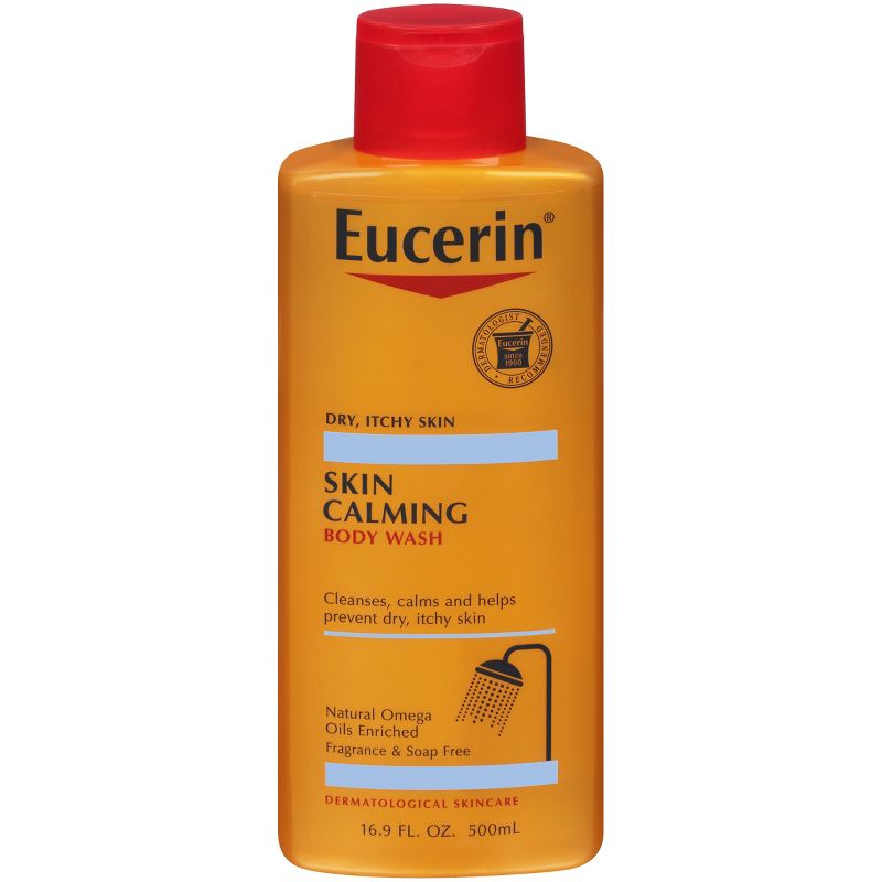 Eucerin Skin Calming Body Wash for Dry Itchy Skin - Unscented - 16.9 fl oz, 1 of 13