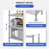 Stainless Steel Shelves,48x18x60 in Storage Shelf 4-Tier Heavy Duty Storage Rack - 3 of 4