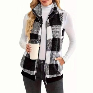 Women's Fleece Plaid Vest - Little Daisy Closet - 1 of 3