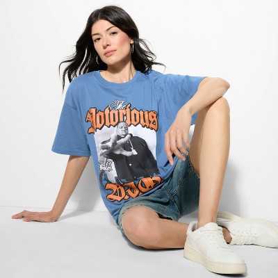 Women's Notorious Big Oversized Graphic T-Shirt - Blue