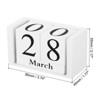 Unique Bargains Vintage Wood Block Reusable Display Desk Calendar 1 Pc - 2 of 4