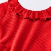 Baby Girls' Christmas Holiday 2pc Ribbed Pocket Long Sleeve Top and Leggings Set - Cloud Island™ Red - 3 of 4