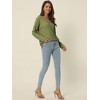 Seta T Women's V Neck Waffle Knit Long Sleeve Casual Tunic Blouses - 3 of 4