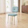 Modern Armless Dining Chairs Set of 2, White Upholstered Accent Chairs with Padded Seat and Black Metal Legs for Kitchen or Dining Room-Maison Boucle - 2 of 4